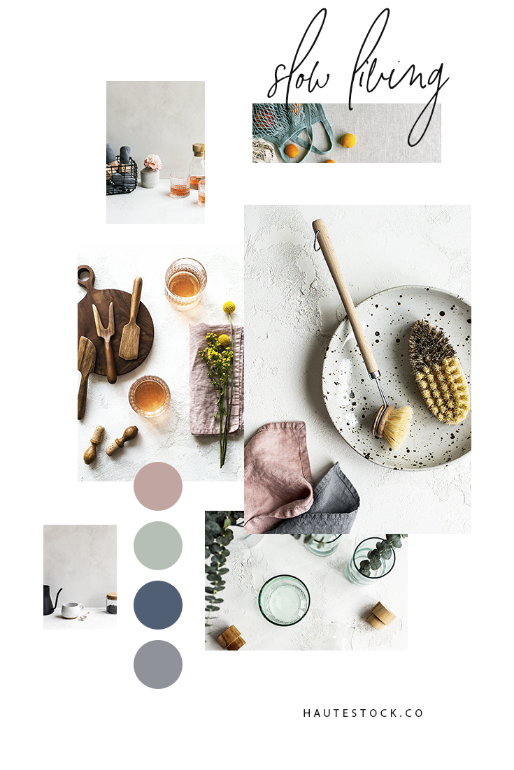 A food and lifestyle collection about intentional living with a neutral color palette, textured backgrounds, warm wood tones, ceramic elements, and organic fabrics, this collection is perfect for brands that embrace nature and simplicity.