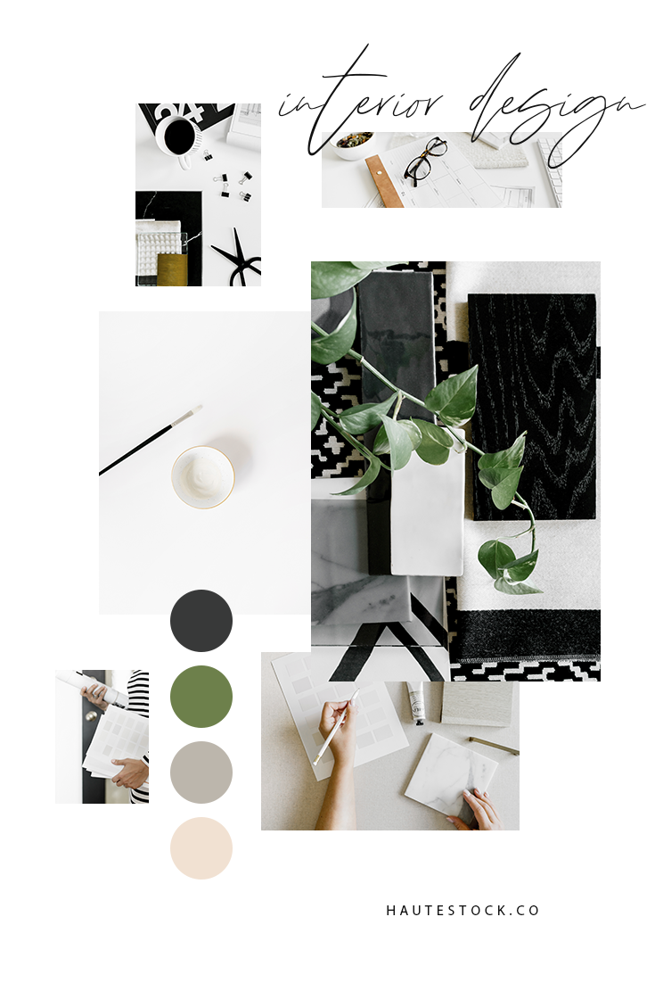 Haute Stock interior styled stock images featuring planning, blueprints, fabrics, textures, tiles, paints, and creative workspaces for creative entrepreneurs and women business owners.