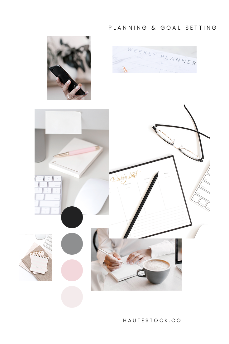 Workspace, home office, productivity, goal setting, planning, entrepreneur, styled stock photos for women business owners, exclusively from Haute Stock.