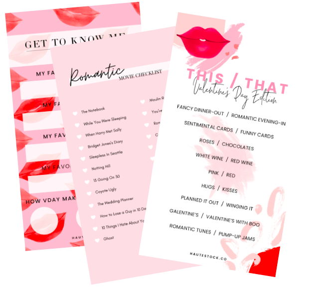 Valentine's Day pink & red instagram story template quizzes for your business from Haute Stock!