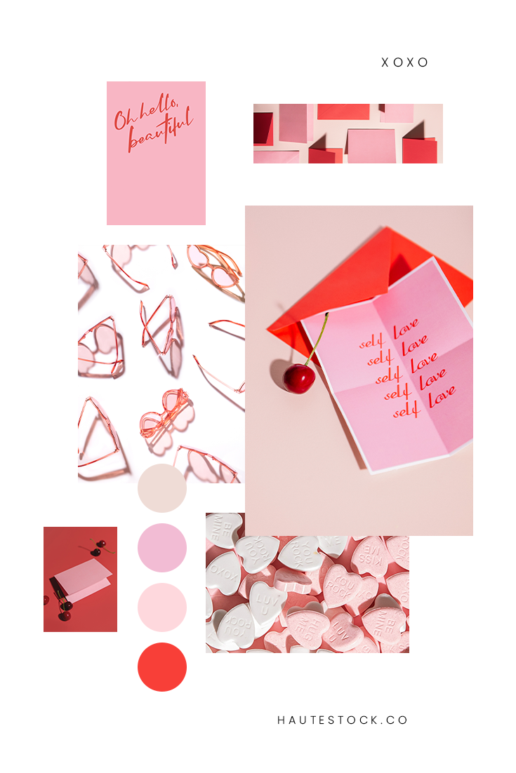 Pink & Red Valentine's Day styled stock images from Haute Stock.