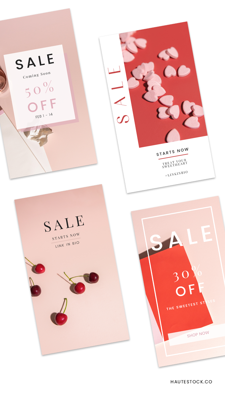 How to create eye-catching Valentine's Day Sales Graphics from Haute Stock.