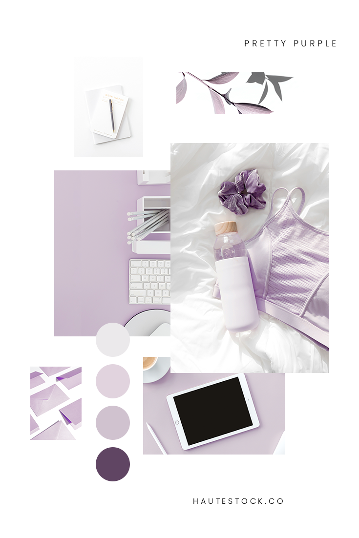 Creative workspace. beauty, health + wellness and lifestyle styled stock photography with a grey, purple, lavender and white color palette.