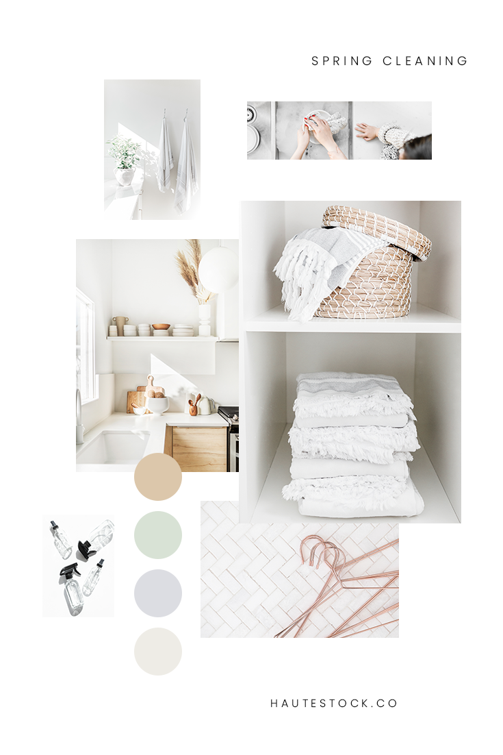 Spring cleaning stock photos. Clean home stock images. Eco friendly home stock photography. Neutral home decor styled stock photos from Haute Stock.