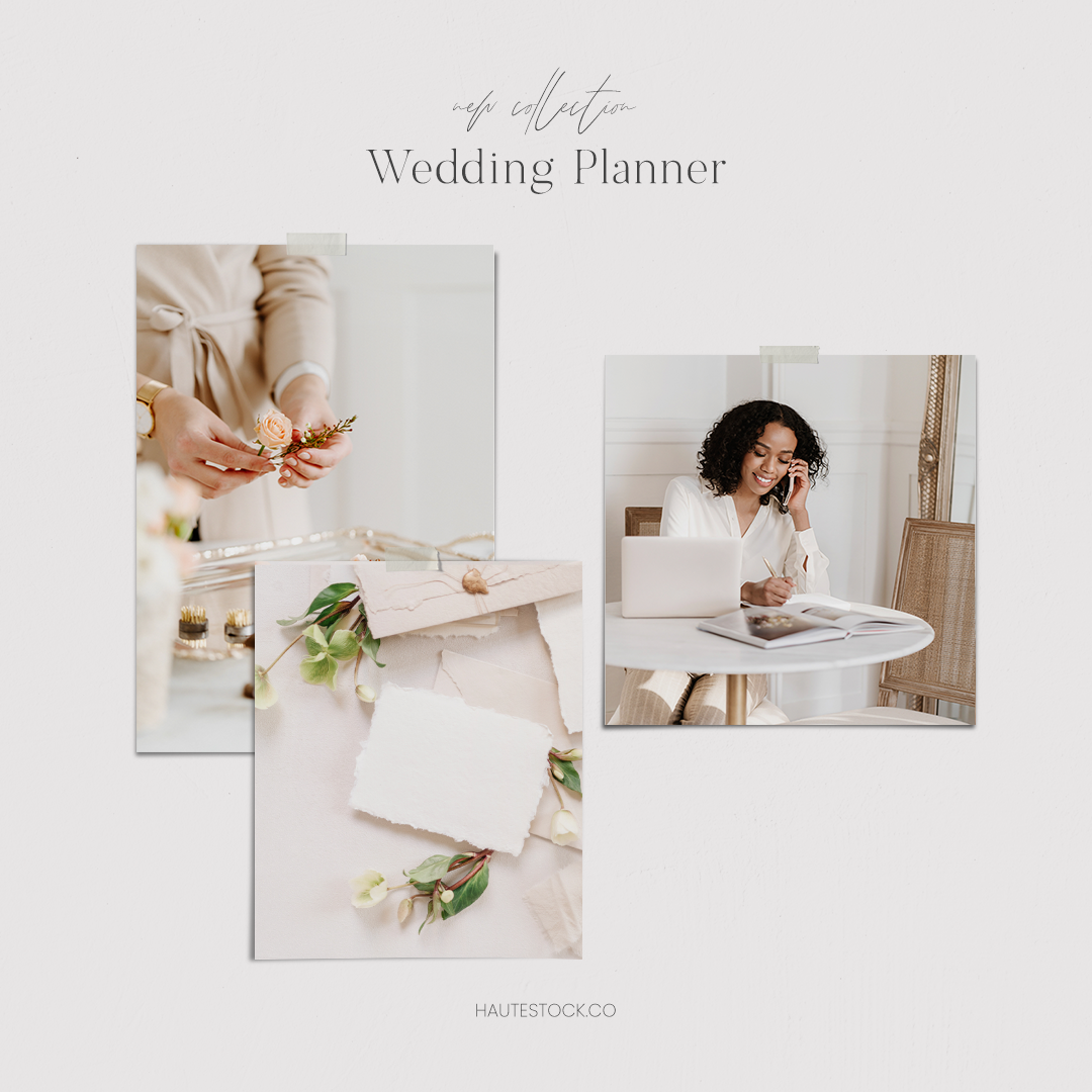 Neutral, warm, high-end, classy wedding lifestyle images & stationery mockups.