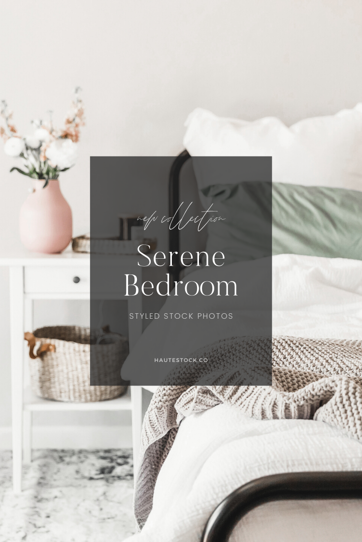 Serene, calming, earth tones: taupe, sage & blush work from home workspace & lifestyle stock photography.
