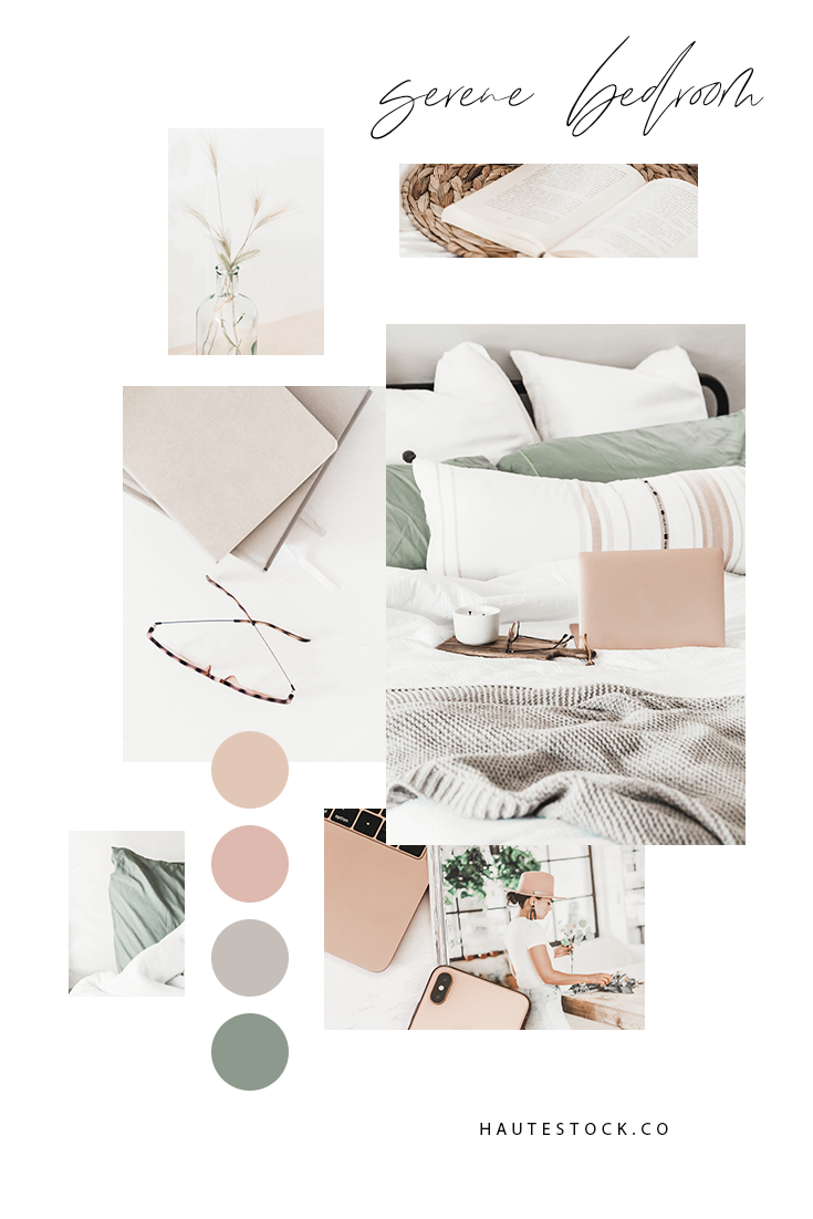 Sage, taupe & blush work from home styled stock photography for female entrepreneurs.