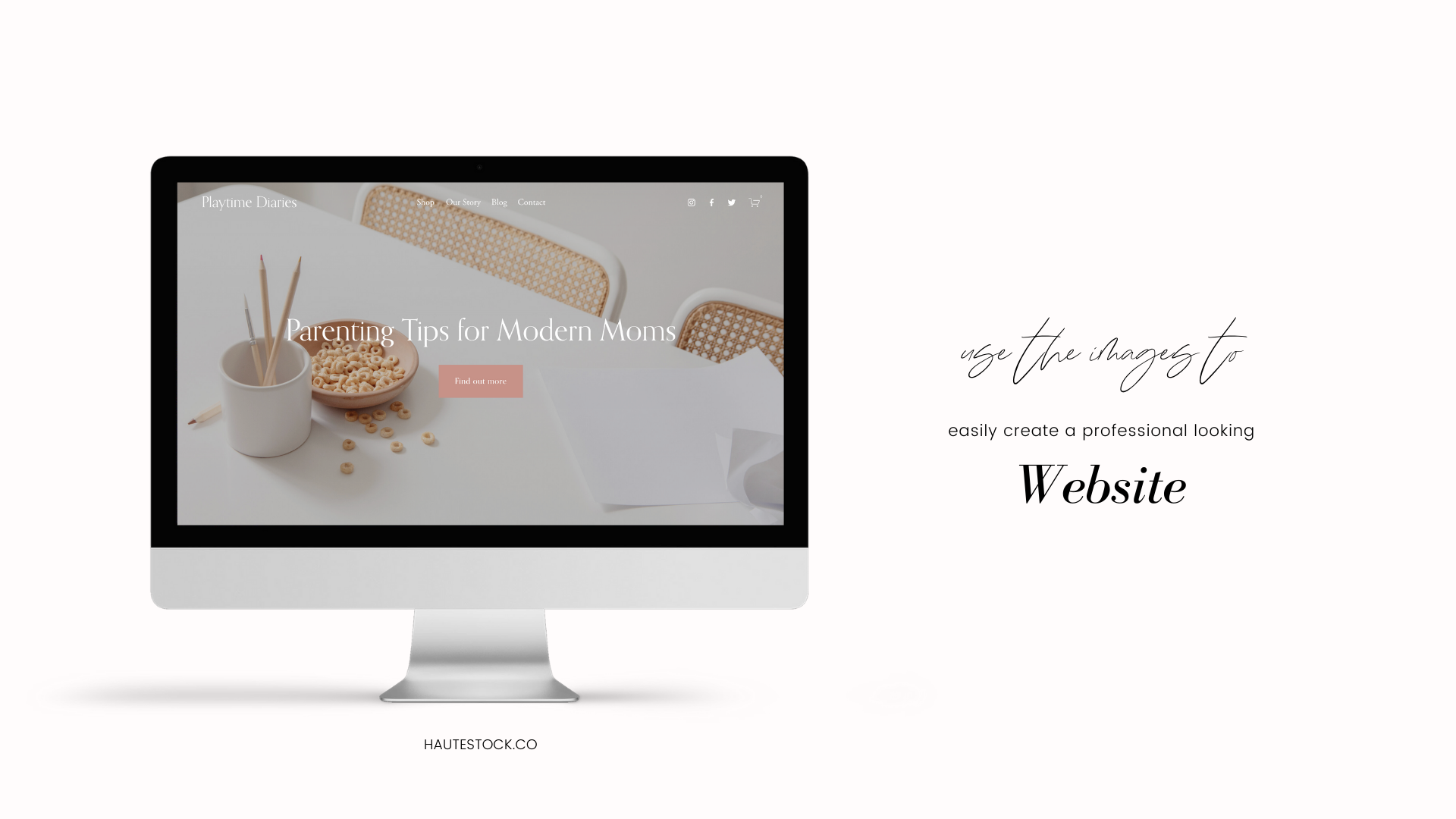 Create a beautiful website easily with Squarespace and Haute Stock by adding in your gorgeous on-brand styled stock photos to a Squarespace template.
