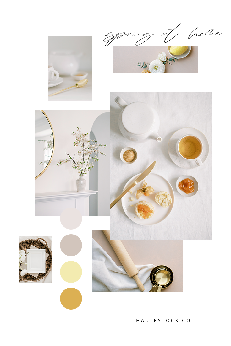 Cream, peach, green & hints of blue - lifestyle, home, and food styled stock photography from Haute Stock.