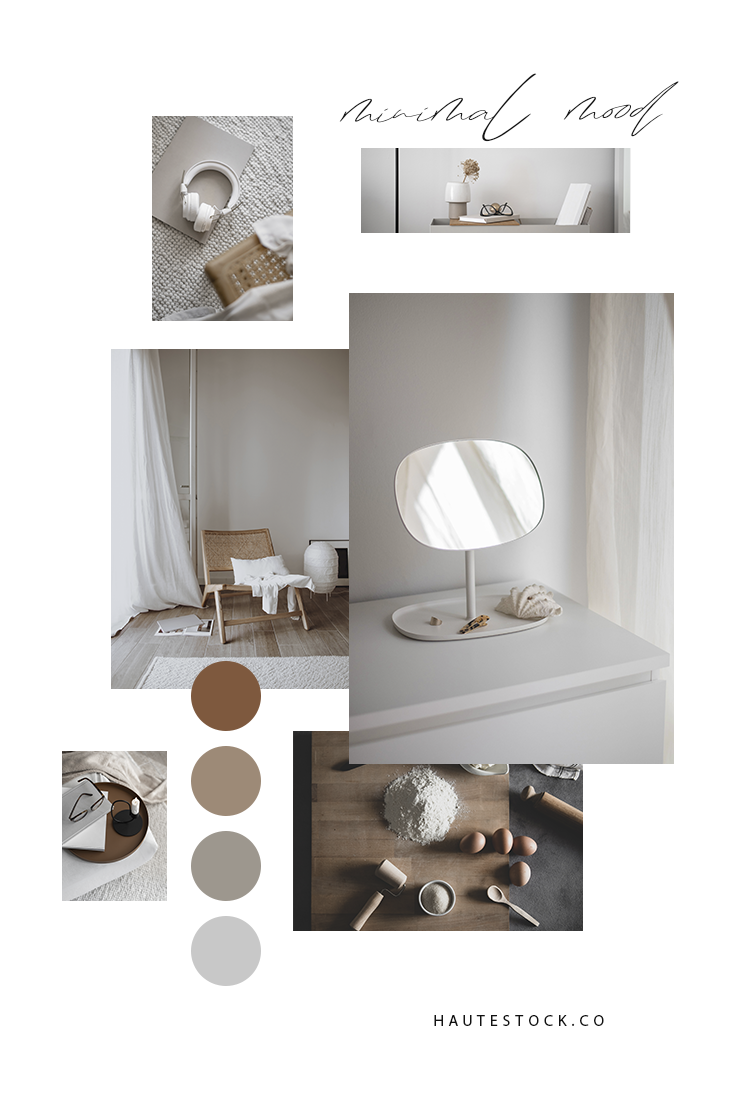 Neutral color palette of minimal, stylish, moody, lifestyle images.