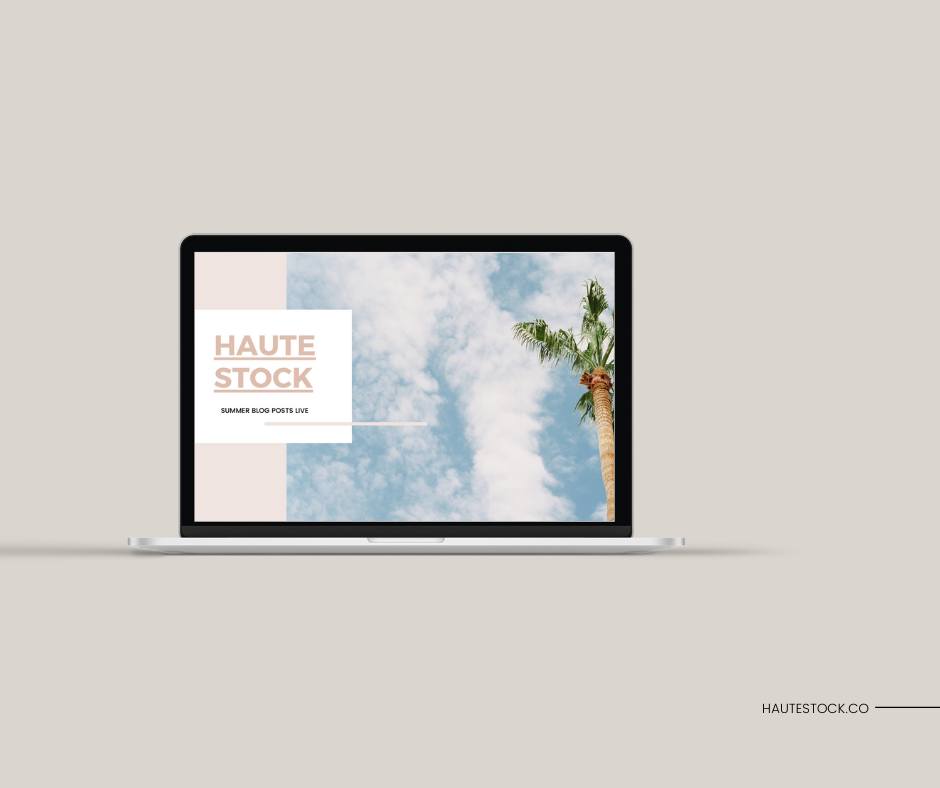 Example of website header using summer stock photography from Haute Stock.