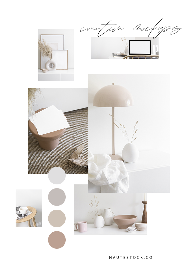 Neutral and terracotta colors - creative mockups for designers and female entrepreneurs from Haute Stock.