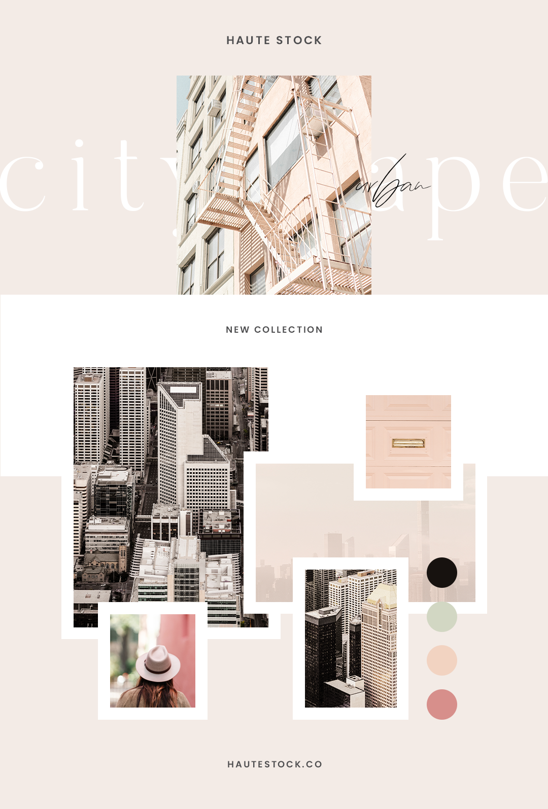 Urban cityscape stock photos with a peach, pink, and dusty rose color palette. Use these stock images for lifestyle blog posts about modern city life and travel. You can also use them to add texture and interesting lines to marketing materials. Avai…
