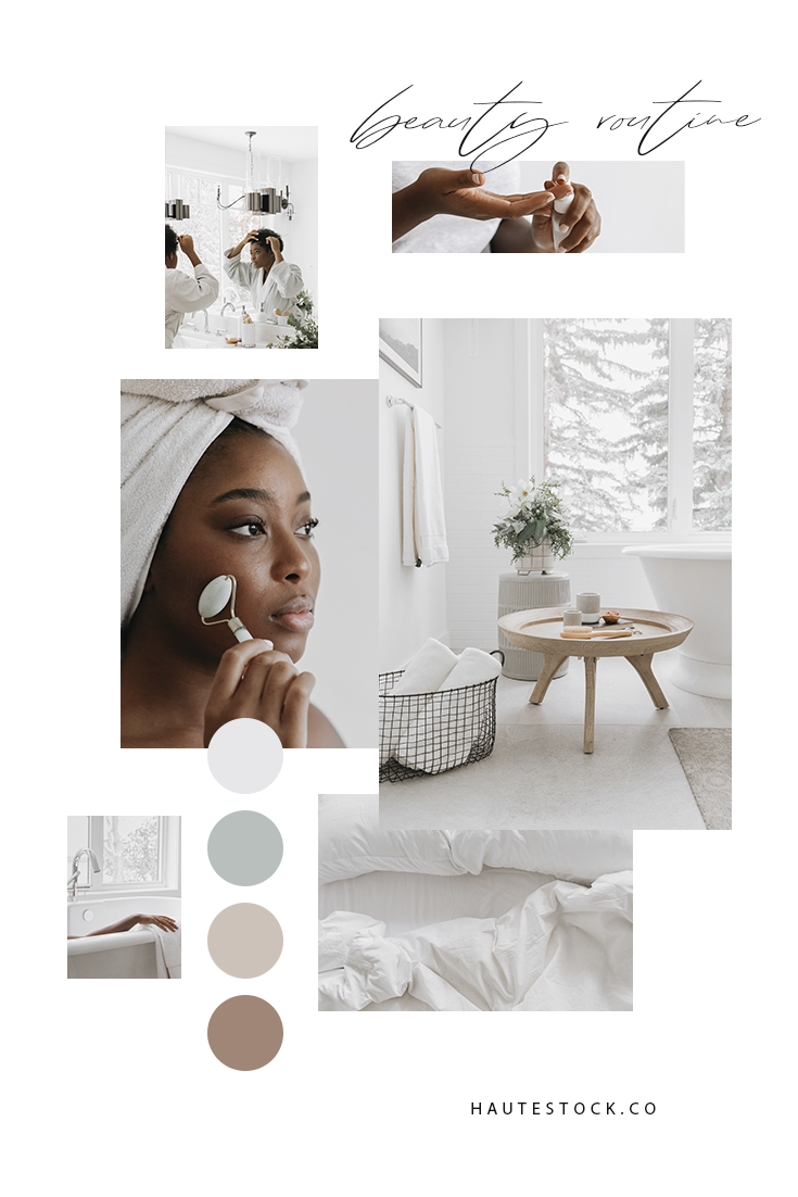 Beauty, self-care, bathroom, bedroom, relaxation and wellness styled stock photography from Haute Stock for female entrepreneurs and bloggers.