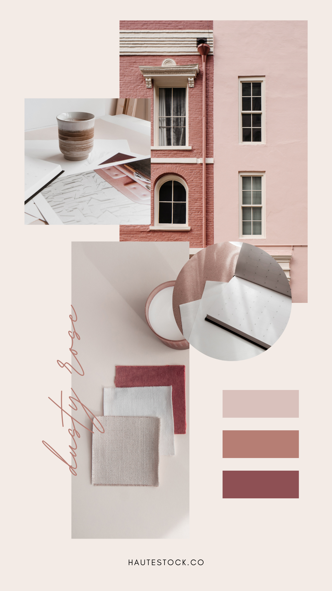 Dusty rose styled stock photos for brands with deep earthy red and pink color palettes. Available exclusively from Haute Stock.