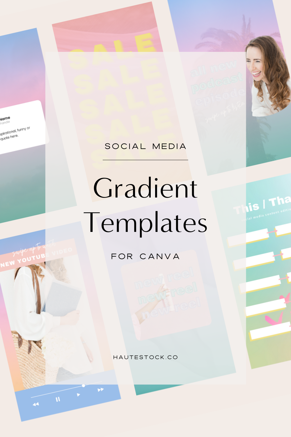 Gradient Social Media Templates for Canva