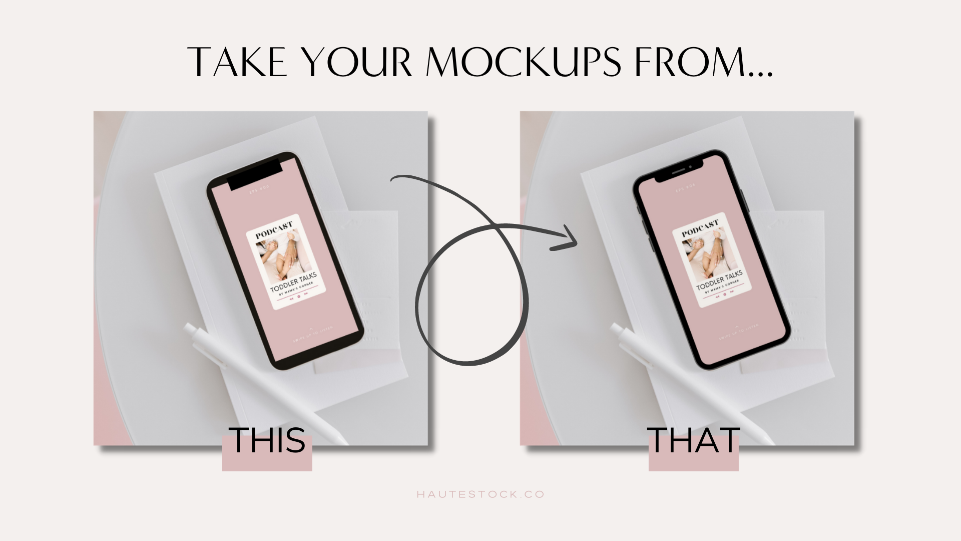 Learn Haute Stock's graphic design tip for easily mocking up a design on the newest iphone in Canva.
