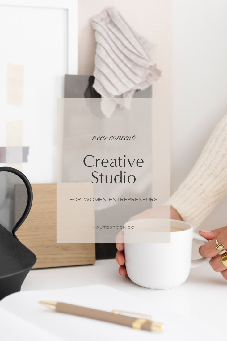Light & airy neutral creative workspace stock photography for designers.