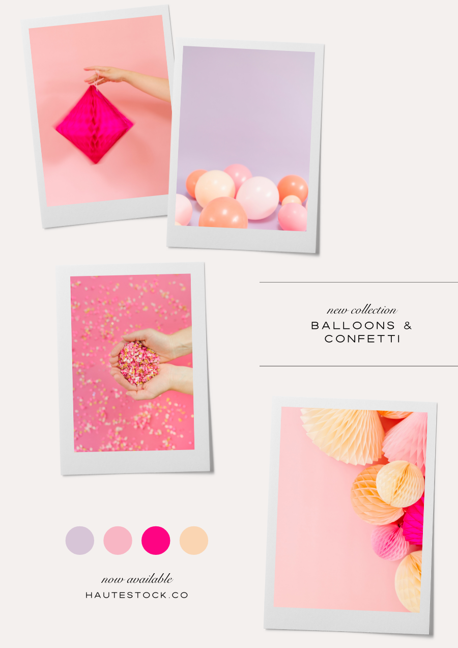 Pink, purple and peach celebration stock photos for female entrepreneurs.