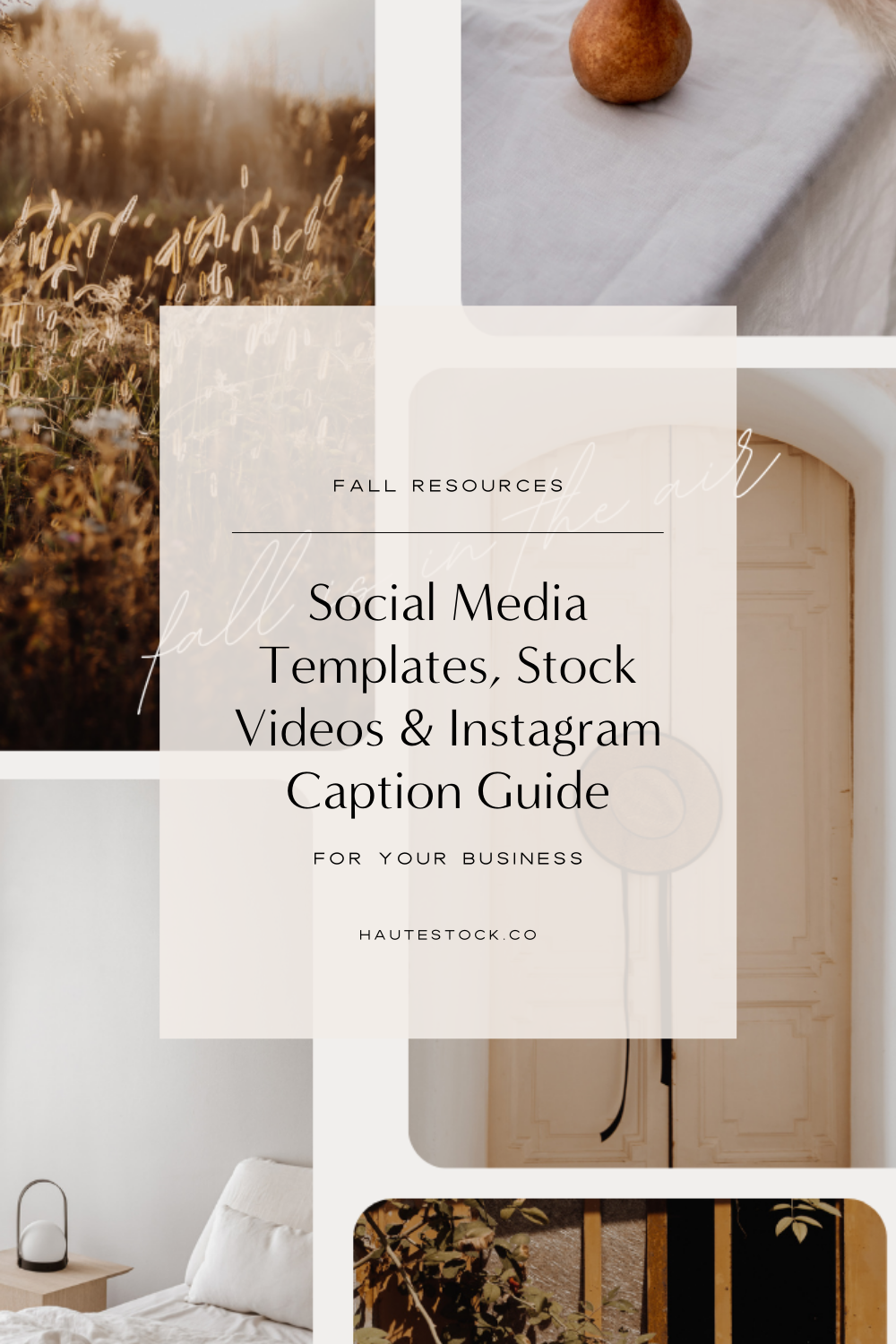 Fall resources for your business featuring instagram quote graphics, social media customizable templates and instagram caption prompts guide.