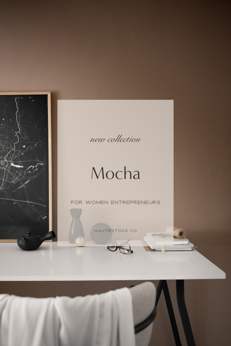 Warm brown & neutral color palette home & workspace styled stock photography.