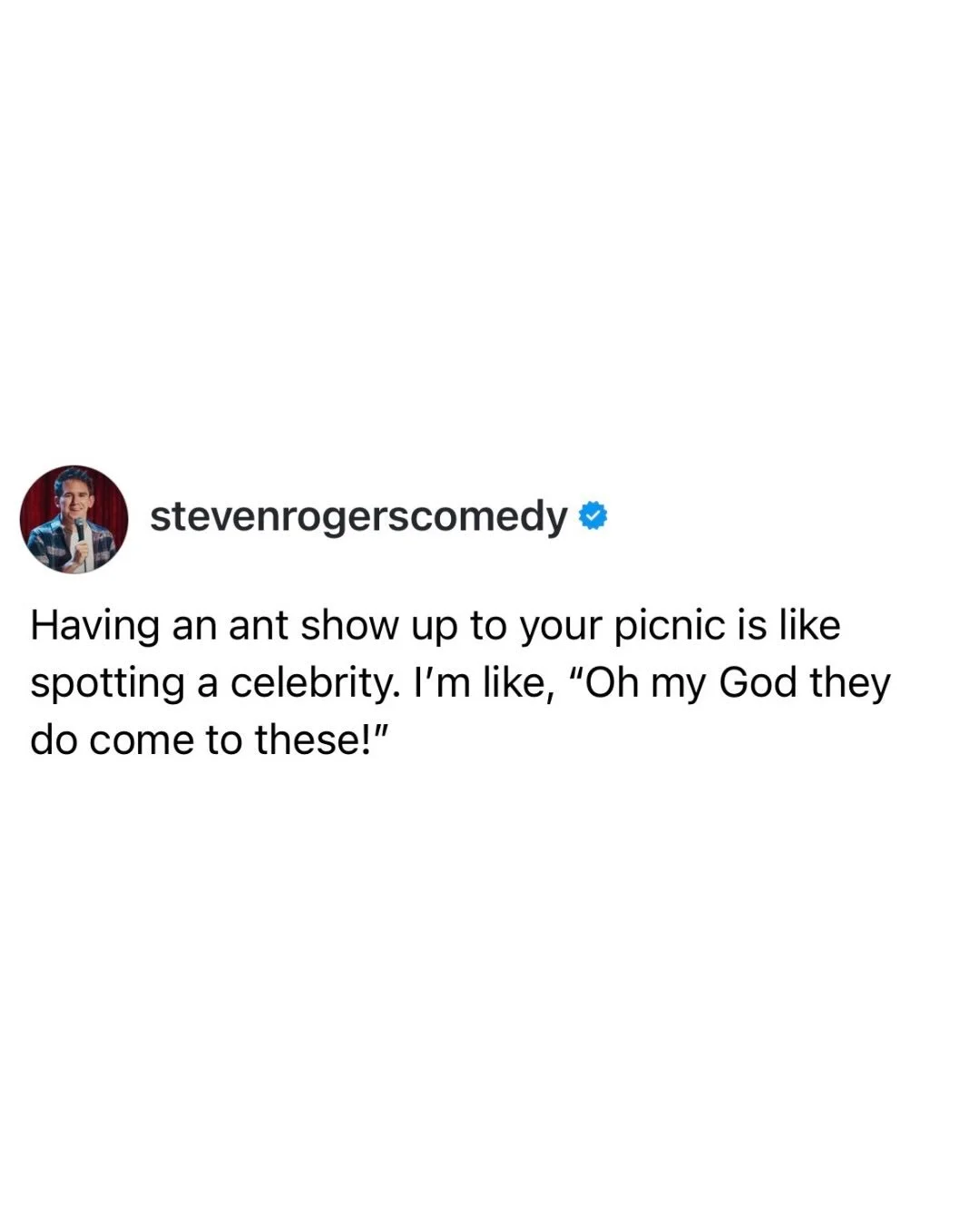 Jokes from me to you 🐜 🐦 🧺 🚙 🤷 
#jokes #silly #threads #standupcomedy #stevenrogers