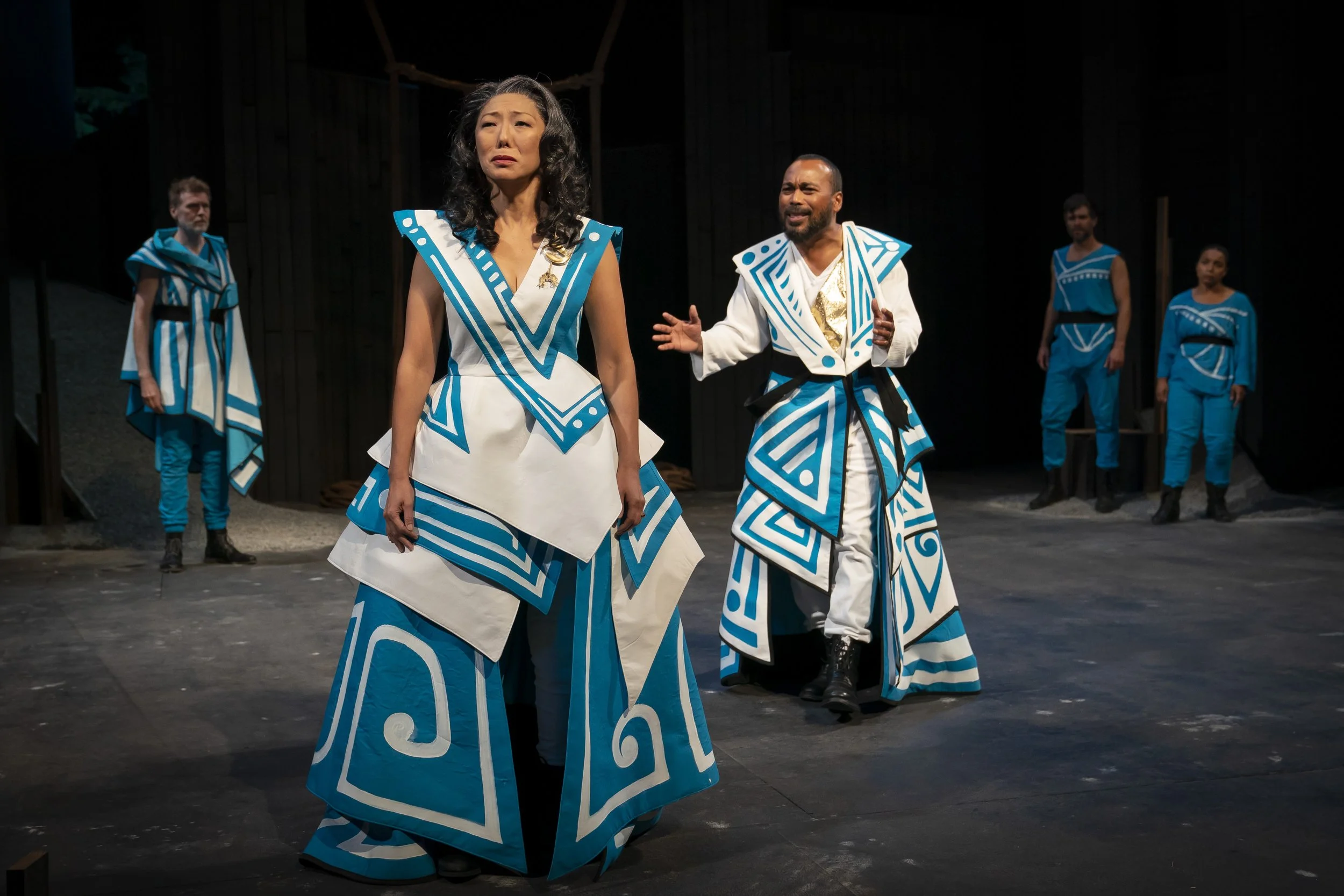  David Daniel’s fresh take on Oedipus played with life’s dualities on a grand scale. The text soared like an opera to tragic, emotional heights. In the chorus, it also stabbed with dry humor, acerbic wit, dark observation, and horrific realization. W