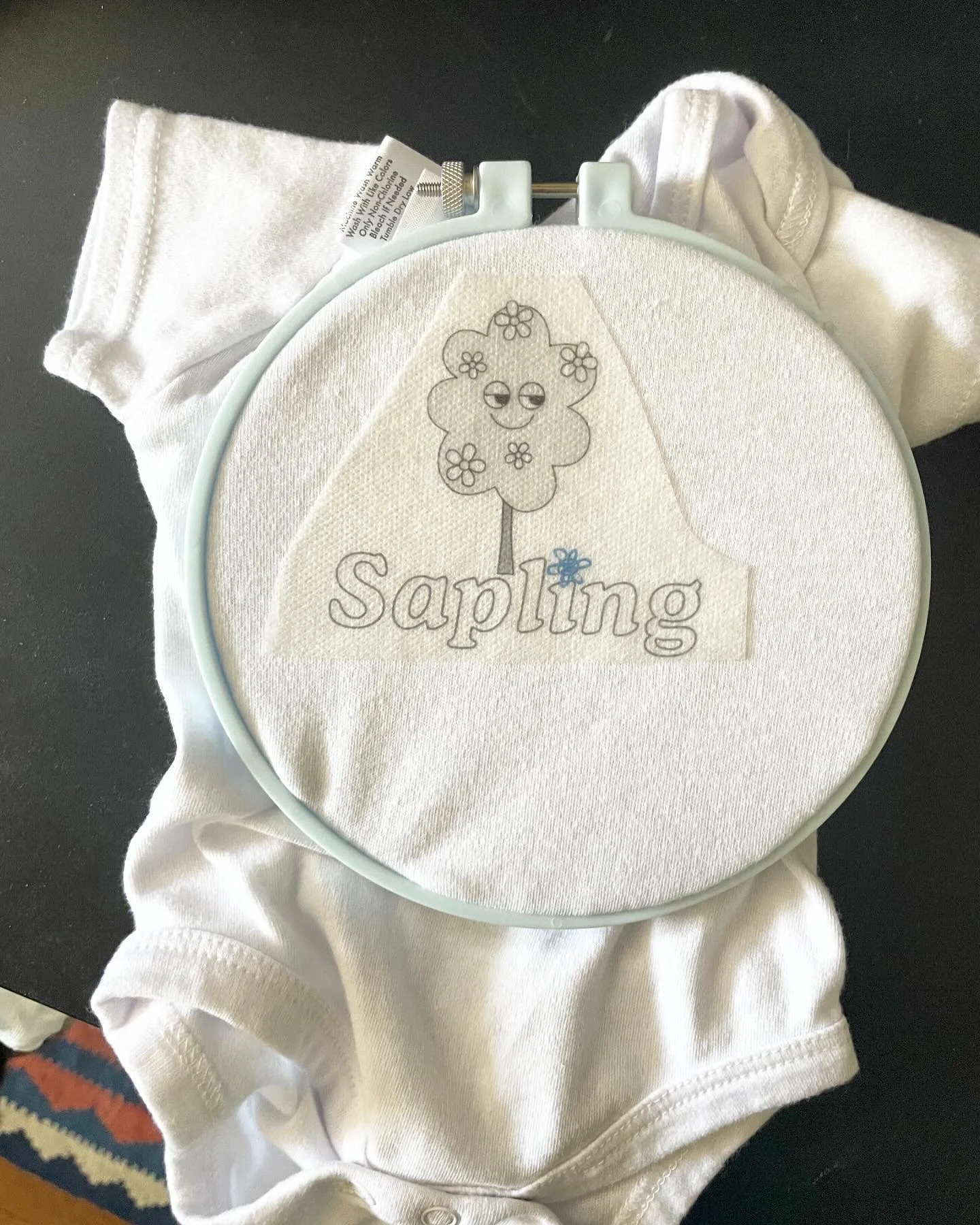 Custom design on a thrifted onesie for an incoming little friend. 🌳 I wanted it to look like a schoolhouse rock cartoon
