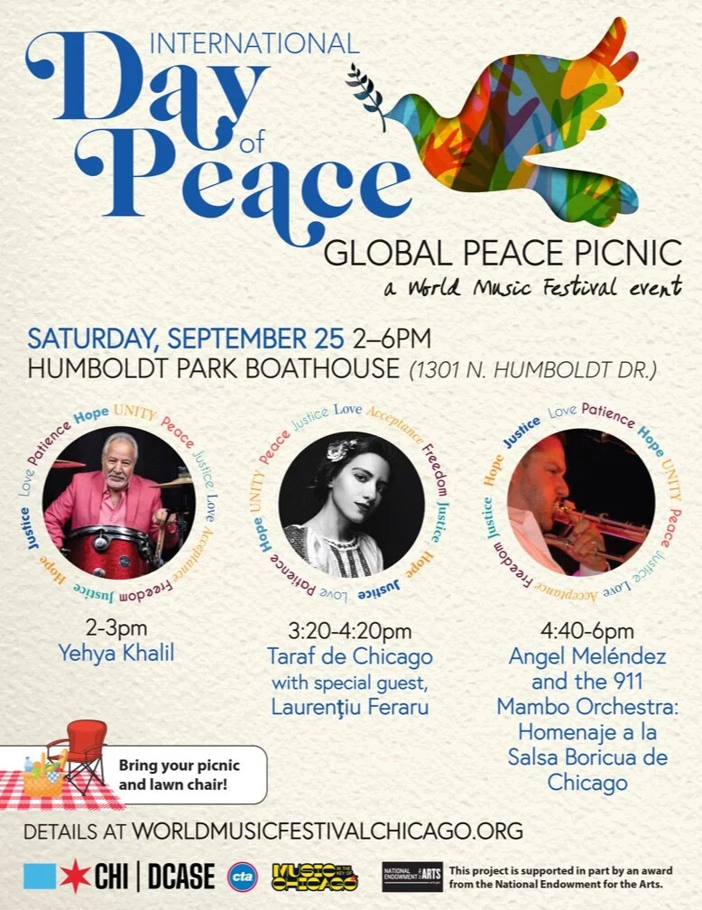 Global Peace Picnic Sat Sept 25th begins with Egyptian Jazz Legend Yehya Khalil