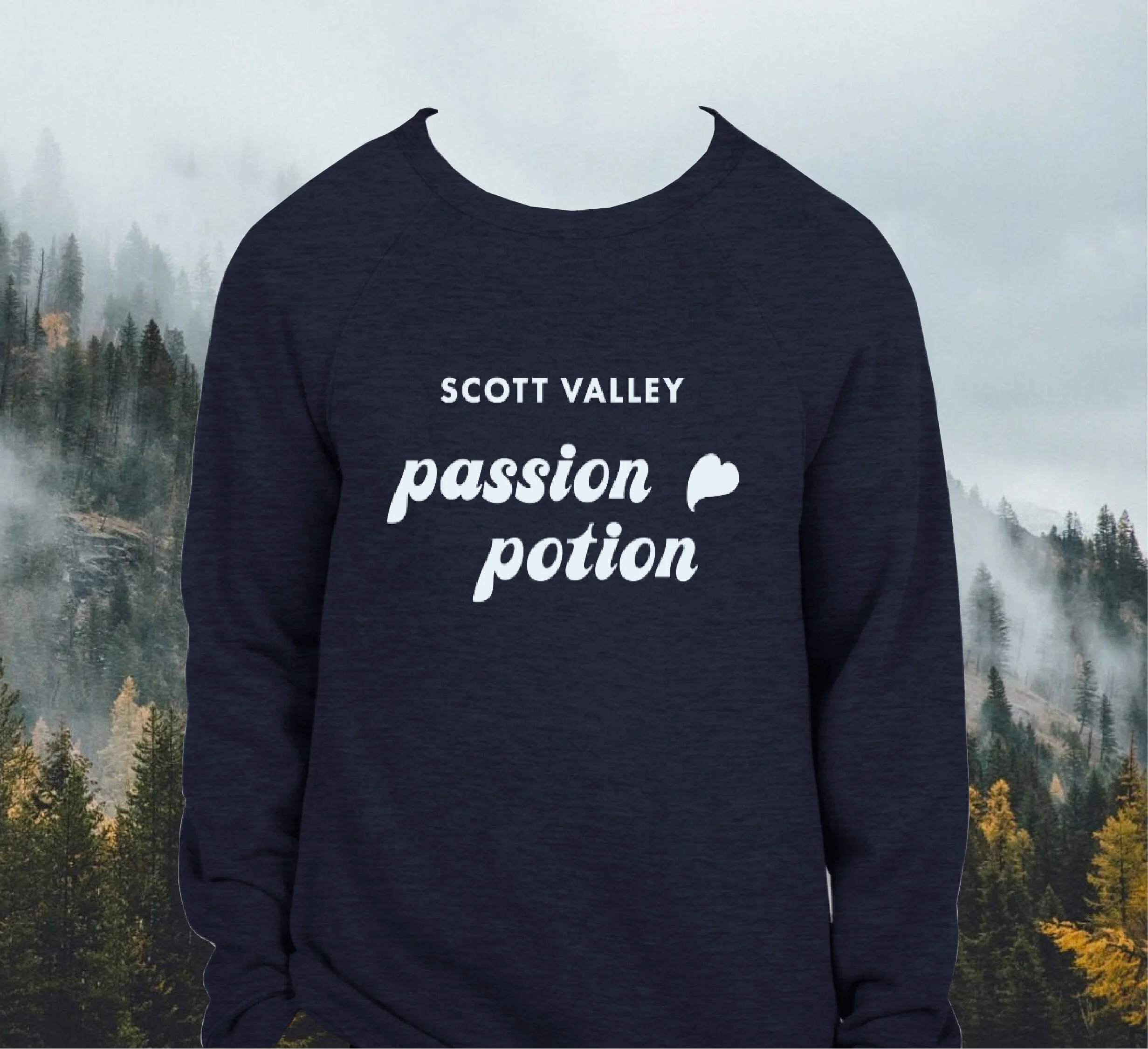 Small - Passion Potion Raglan - Blue - $45
