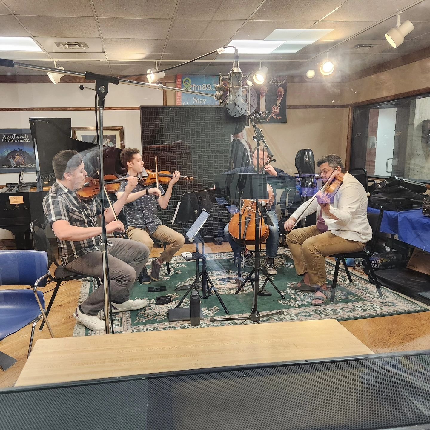 We played some Philip Glass at @wqed today, be sure to listen for it on air. Also, if you're in the Pittsburgh area this Friday, be sure to check out our performance at St. Nicholas Croatian Church. We're playing Bach, Glass, and Shostakovich.