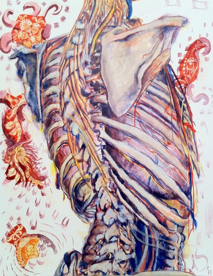 Nervous. Ahmed Salahudeen. Acrylic on canvas. Fall 2015 Intima