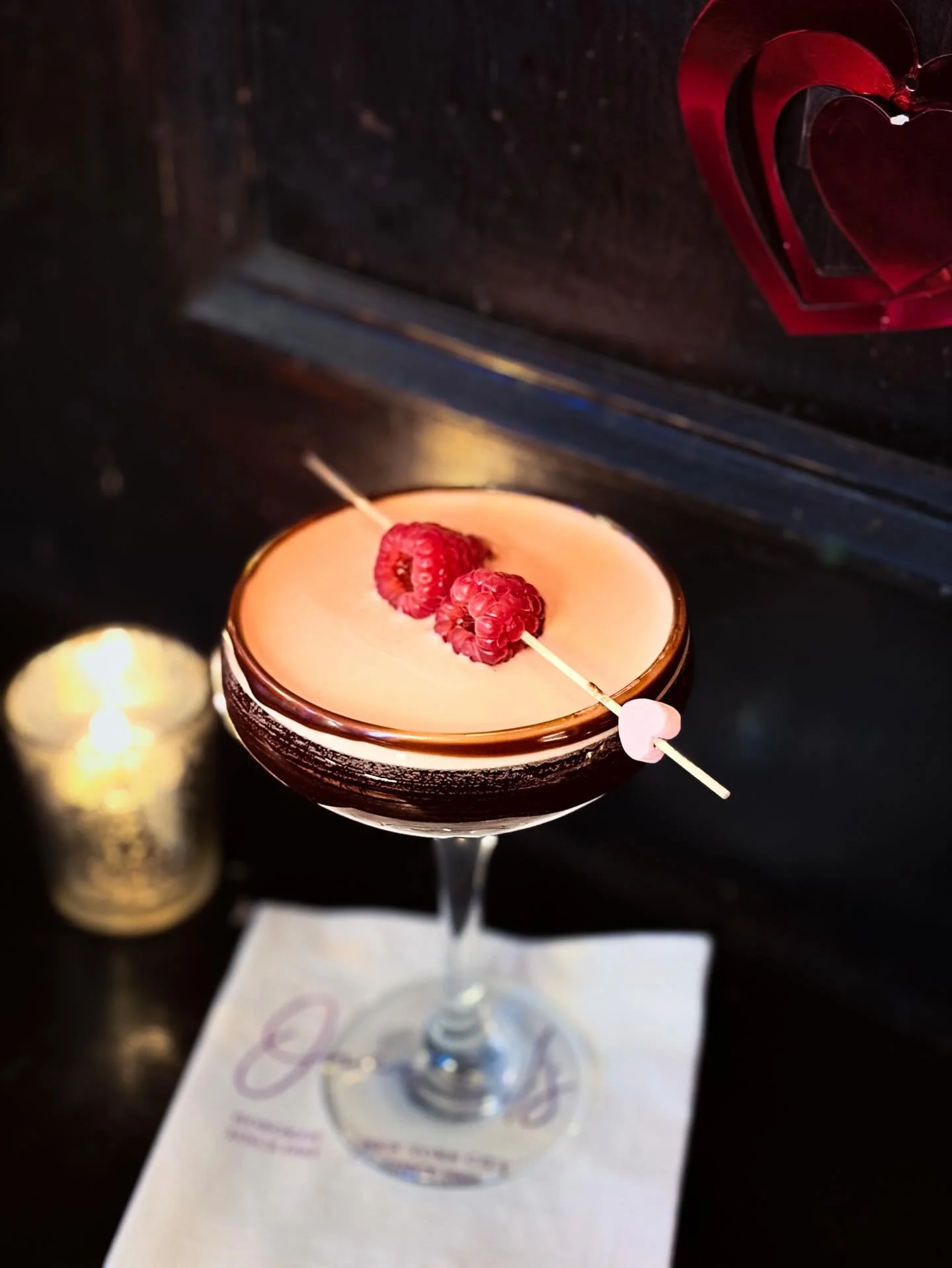 Serving up Chocolate Raspberry Espresso Martinis, made with love all weekend long 💘 #valentinesweekend #valentinesday