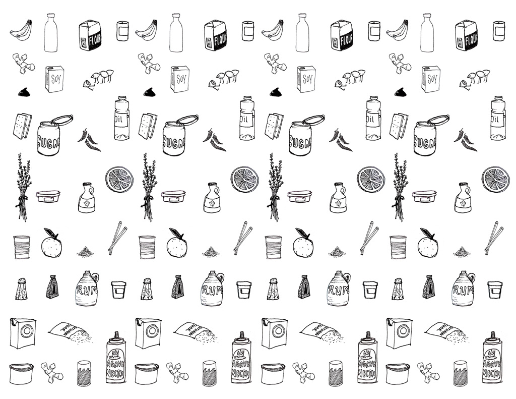 Ingredients pattern was a collaboration with Greta Aalborg-Volper .