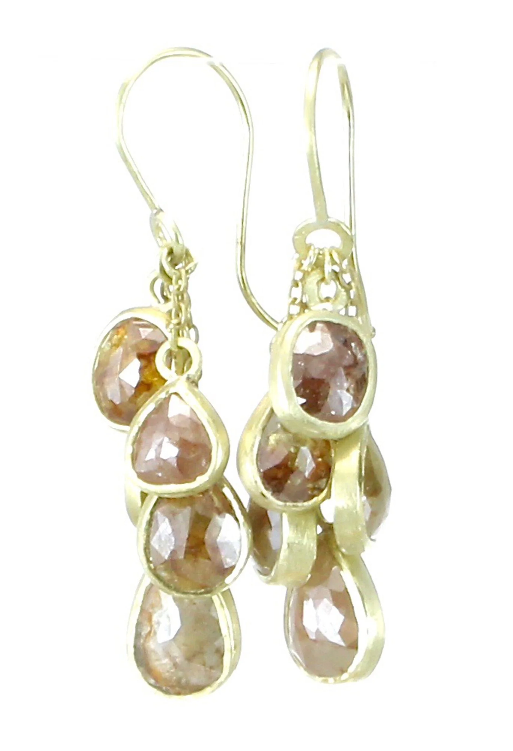10 diamond dangle earrings with 18k gold