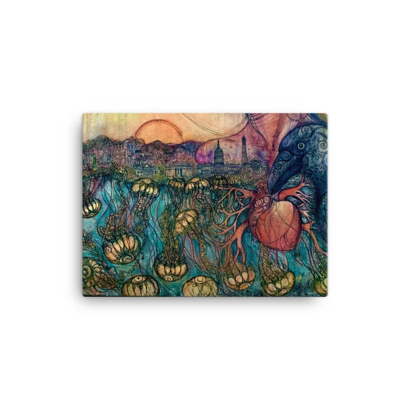 Crow and Heart Canvas print.jpeg