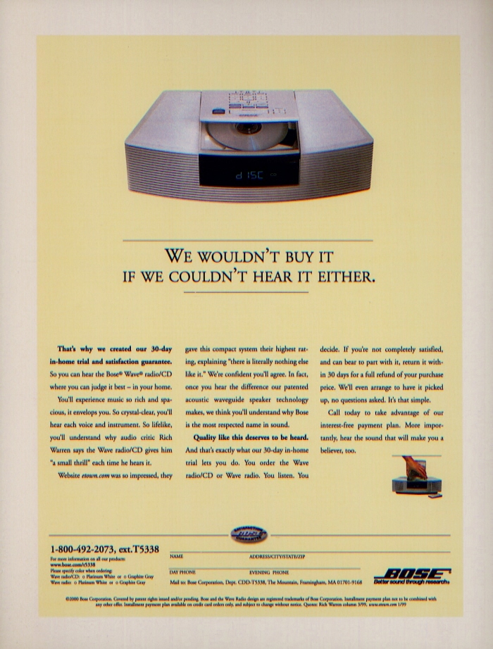 Wave Radio/CD Print Ad (Gold Echo Award Winner)