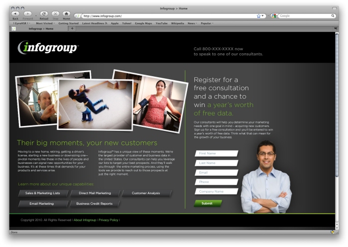 InfoGroup Landing Page