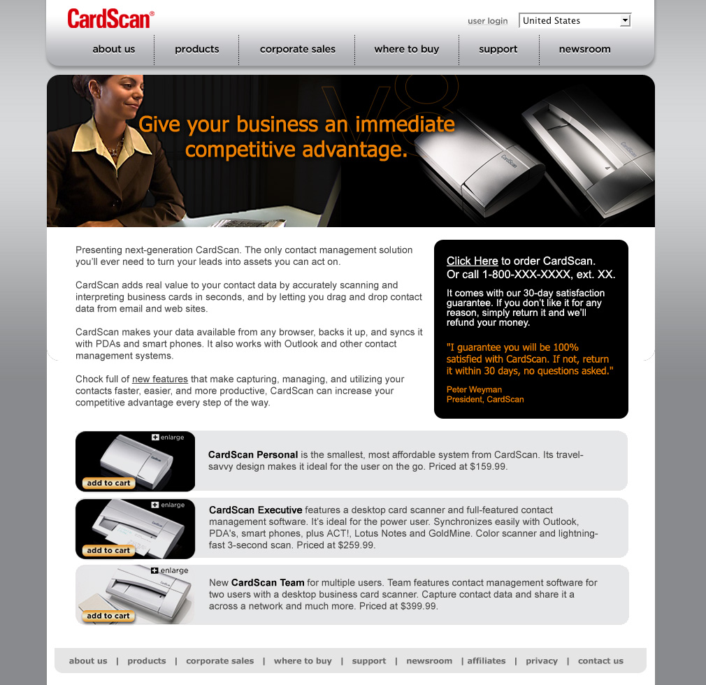 CardScan Landing Page