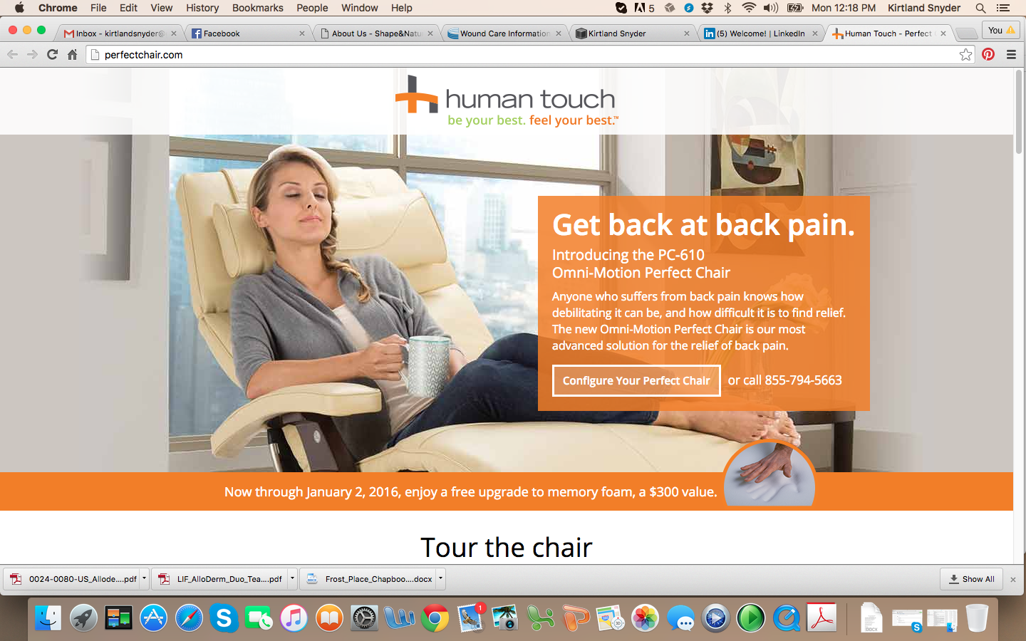 Human Touch "Perfect Chair" Website