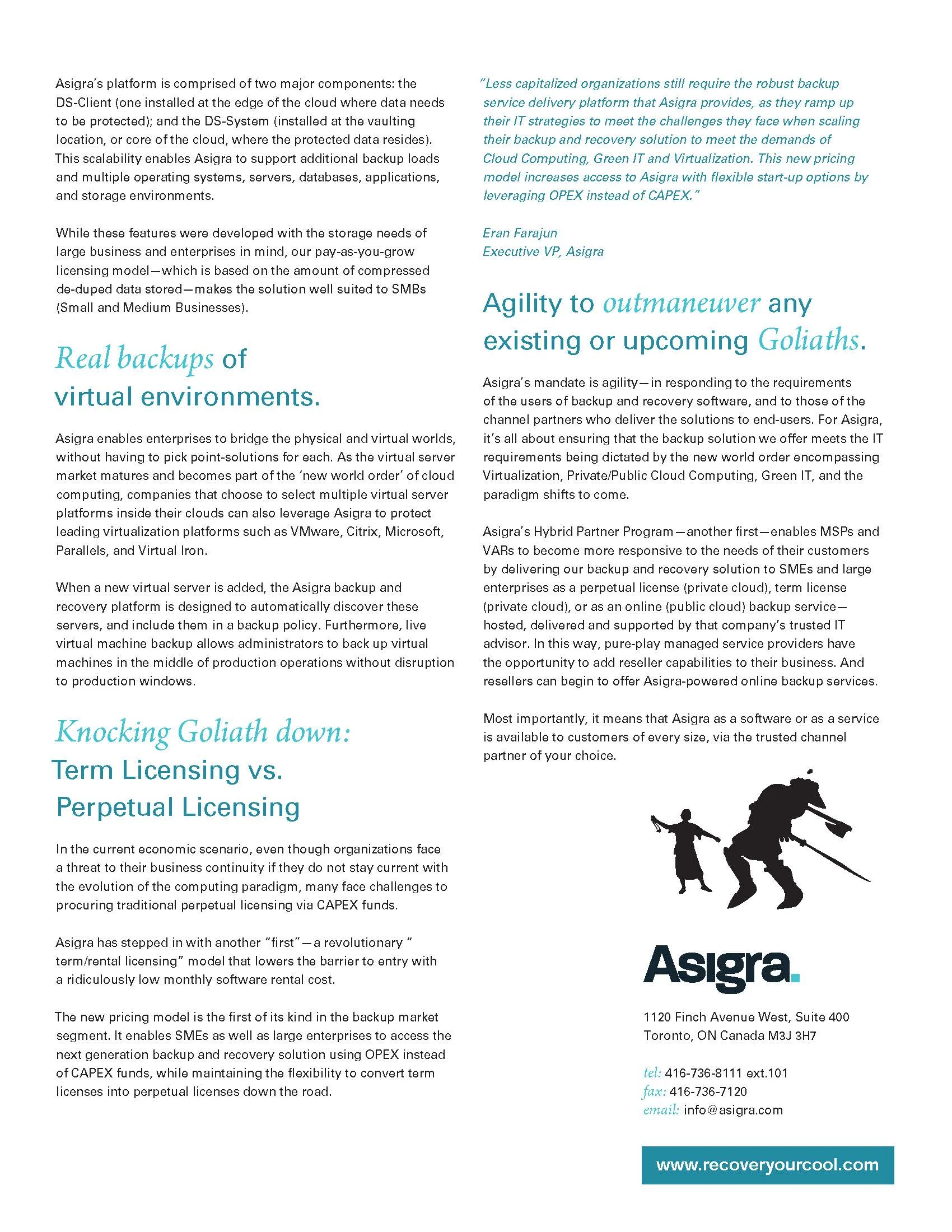 The Asigra Story Brochure