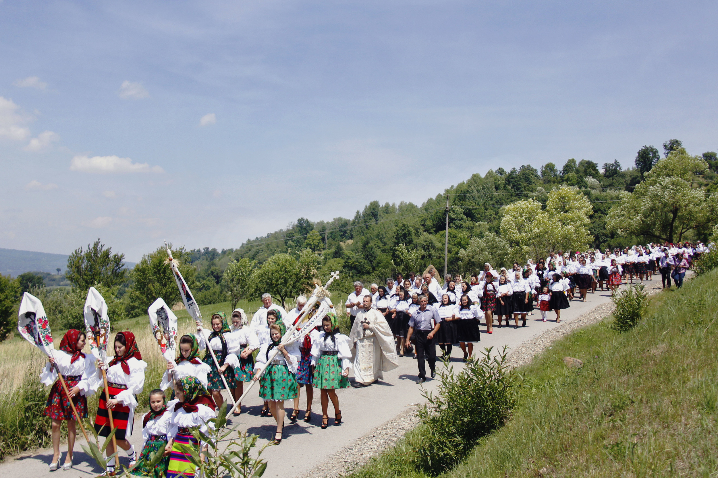 The greek orthodox town of Breb, Romania celebrates St. Peter's day with a parade through the town in order to bless the fields for a good farming season on June 29, 2014. St. Peter was persecuted on June 29 and is one of Christianity's oldest festi