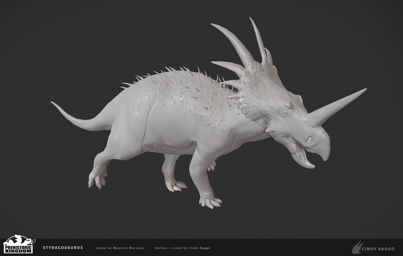 Styracosaurus sculpt for Prehistoric Kingdom