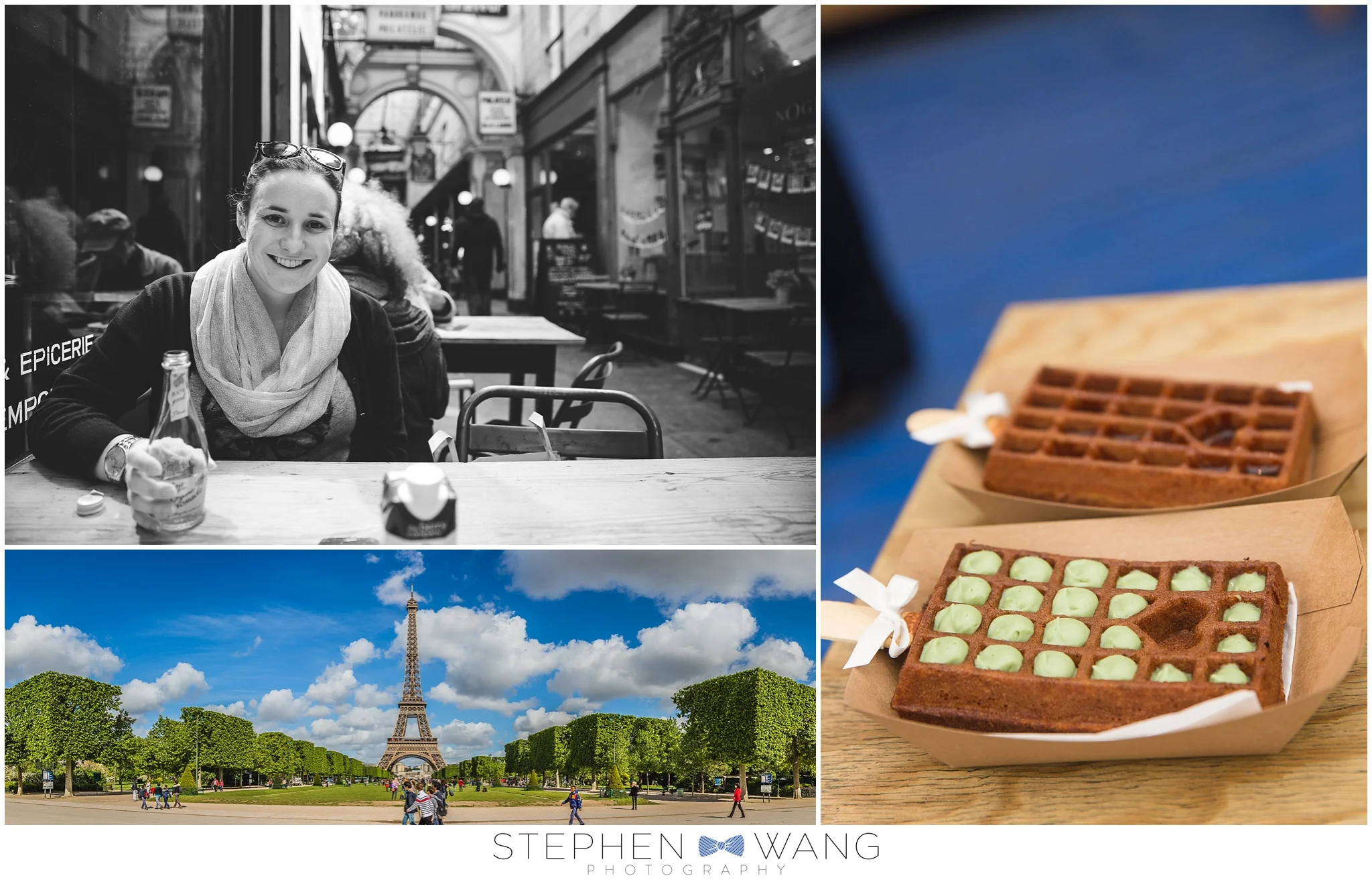 Wandering around Paris - the cafes, parks, and restaurants were all so much fun. We ended up not going to the top of the Eiffel Tower, as the line was quite long. But waffles with pistachio cream...yes please!