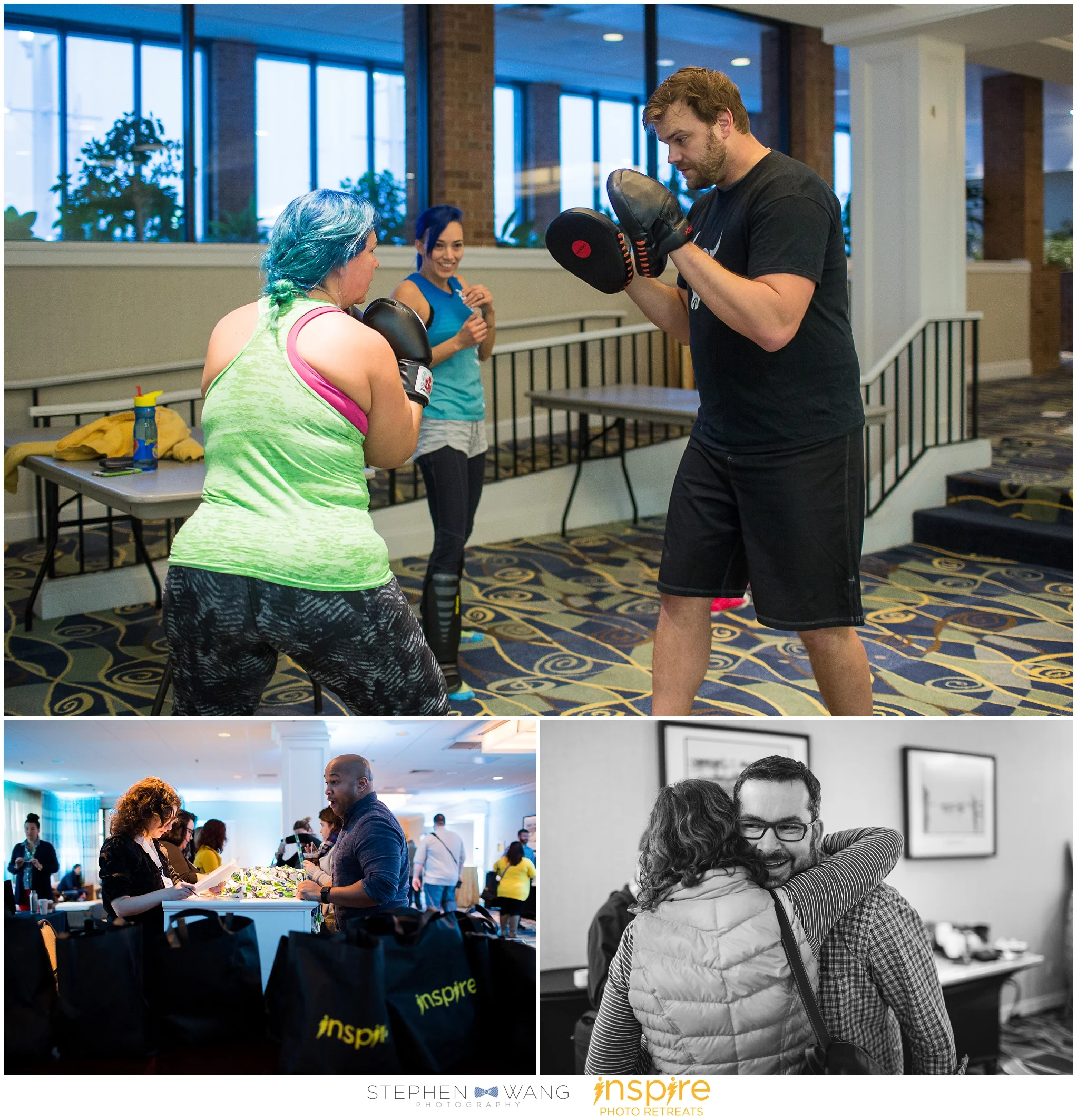 Some early morning martial arts in the lobby and folks trickling in.
