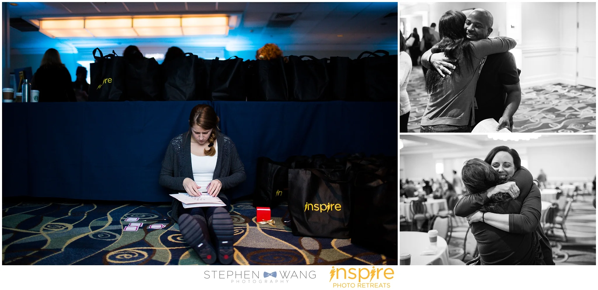 Designating table numbers behind the scenes...and hugs. Lots of hugs at Inspire :)