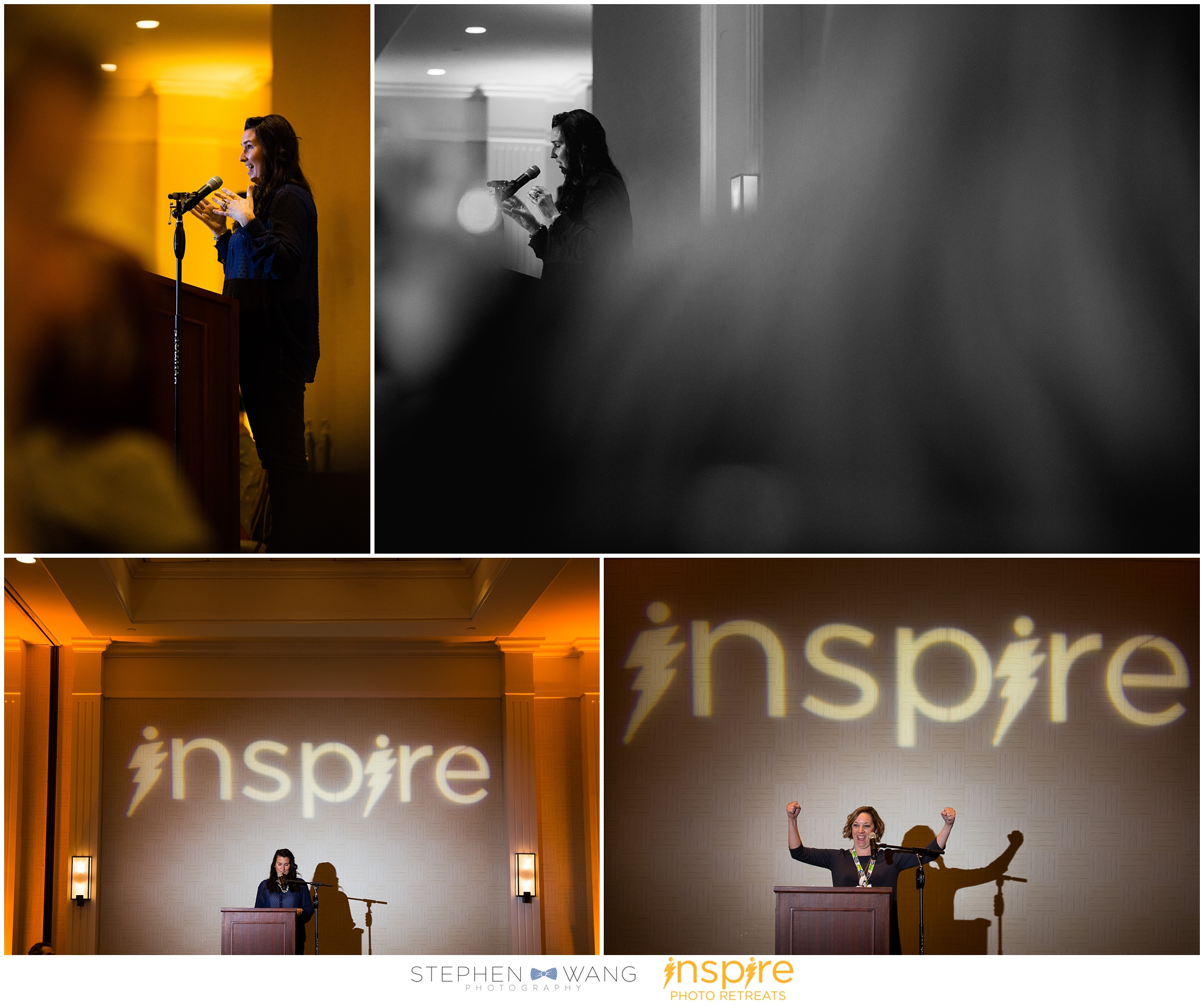 Stephanie Frazier Grimm giving her inspirational keynote speech, and Enna Grazier flexing those inspire guns :)