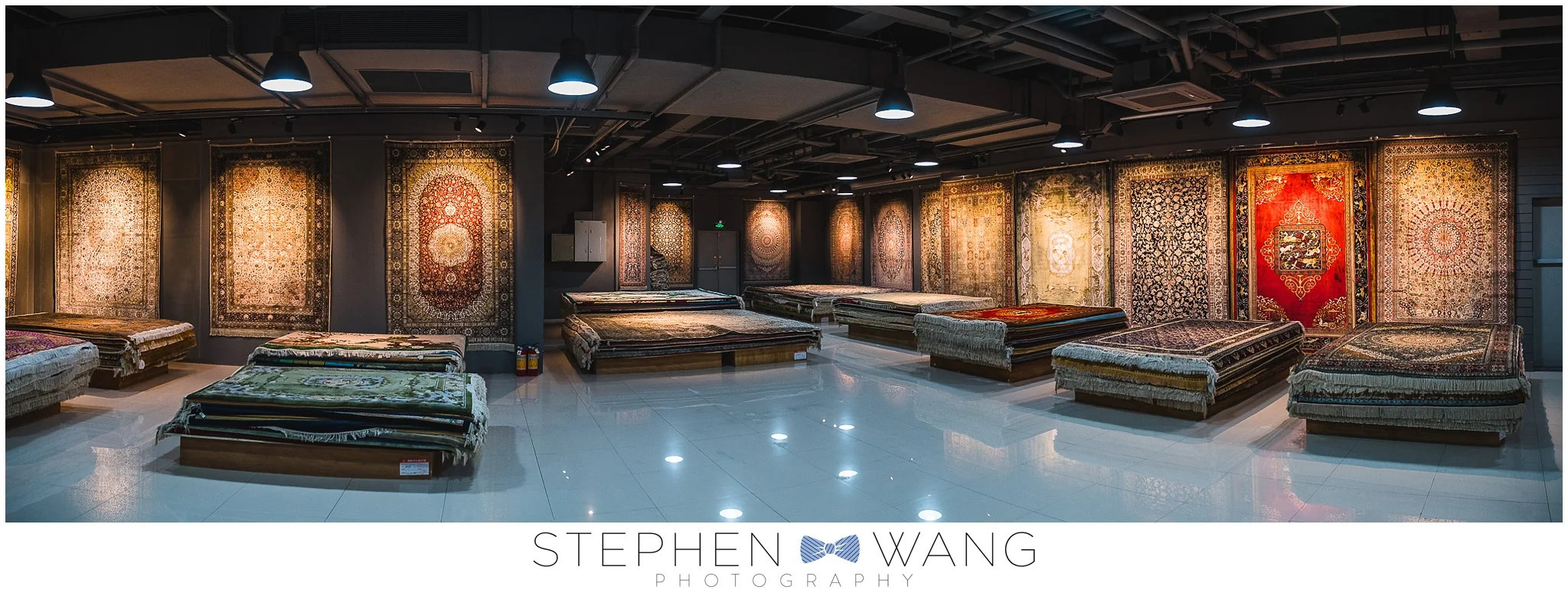 Some elaborate silk rugs - some with 1700 stitches per square inch! 