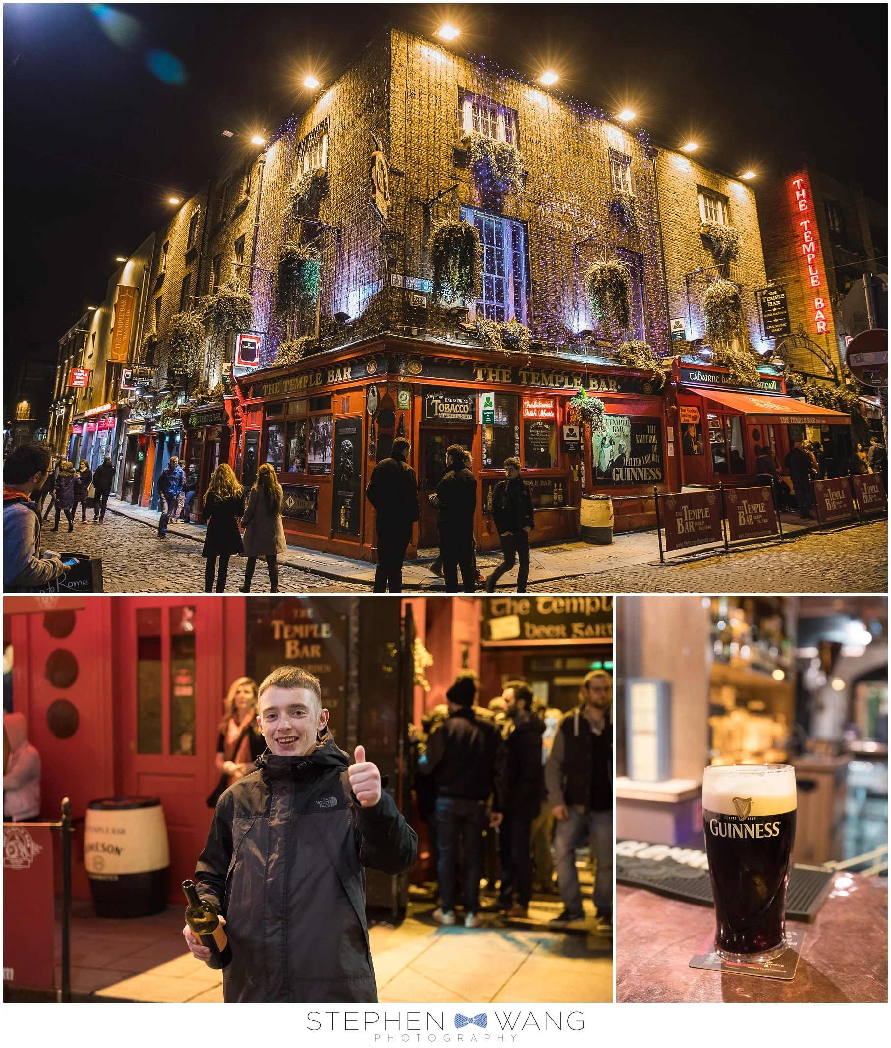 That evening we strolled up to the Temple Bar, which was THE happening place for nightlife in Dublin. So happening in fact, that we decided to find a less crowded pub for a nightcap and some Irish music. Although we did meet a rather boisterous lad with a half-full bottle of wine that insisted we take his picture. He seemed like he was having a good night!