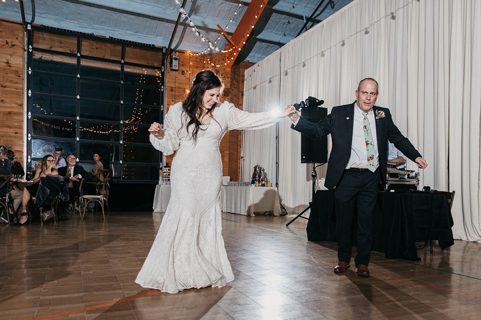 Father daughter wedding dance in the reception.